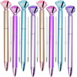 Maydahui 24 PCS Diamond Ballpoint Pen With 24 PCS Refills Black Ink Retractable Crystal Jewel Pens Bling Metal Design for Girls Women Party Valentine's Day