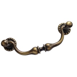 Universal Hardware Vintage Brass Drawer Handle Solid Cabinet Drop Swan Neck Handles Old Brass 431