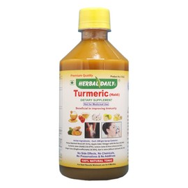 HERBAL DAILY Turmeric Supplement Beneficial in Asthma, Allergy, joints support, Infection & Overall Health Wellness - Turmeric, Apple Cider Vinegar, ACV Garlic, Ginger, Honey Lemon