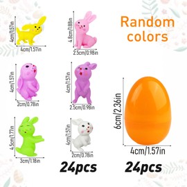 RobLuX 24 Stück Ostereier Plastik Draußen Bunte Ostereier Bunte Plastik Plastik Ostereier zum Befüllen Osterdekorationen Zum Füllen von Überraschungen Süßigkeiten und Kindergeschenken an Ostern