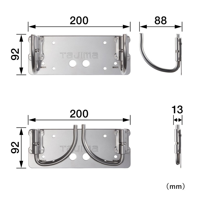 Tajima Safety System, J-Hook Folding Double, TB-JFW, For Safe Dolly,