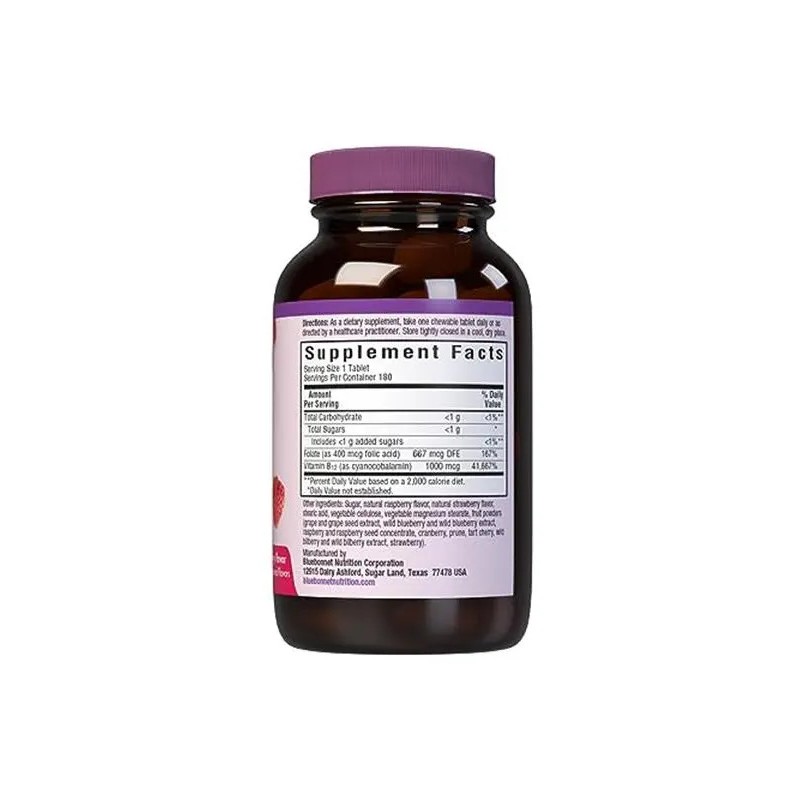 Bluebonnet Vitamina B12 1000mcg Y Ácido Fólico 400mcg