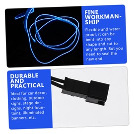 Gatuida 5pcs El Cold Light Wire Neon Light Accessories Interior Car Decoration Interior Car Light El Wire Rope Light Outdoor Decorative Lights Car Strip Lights Outdoor Rope Lights The Wire