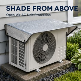 2 Pack Outdoor Air Conditioner Cover Waterproof Rainproof AC Unit Sun Shade Dust Protector with Fixing Strap