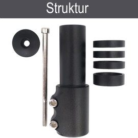 MABUSIYI Handlebar Riser Bicycle, Bicycle Stem Extender, Bicycle Stem Riser Adjustable Height Adapter Aluminium for Cycling Bike Stem Extender for 28.6 mm 1 1/8 Inch Mountain Bike Road Bike MTB