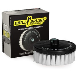 Carpet Cleaner Scrub Brush for Polisher - 7 Inch Soft White Drillbrush with 5/8 x 11 Threaded Hub for Rotary Polisher Machine - Large Car Buffer Brush - Large Carpet Scrubber - Drill Adapter Included