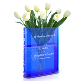 TOOSELL Book Vase for Flowers, Artistic and Cultural Flavor Decorative Book Flower Vase, Aesthetic Acrylic Vase Room Decor, Clear Flower Vases Unique Home, Office, Bedroom, Bookshelf Decoration