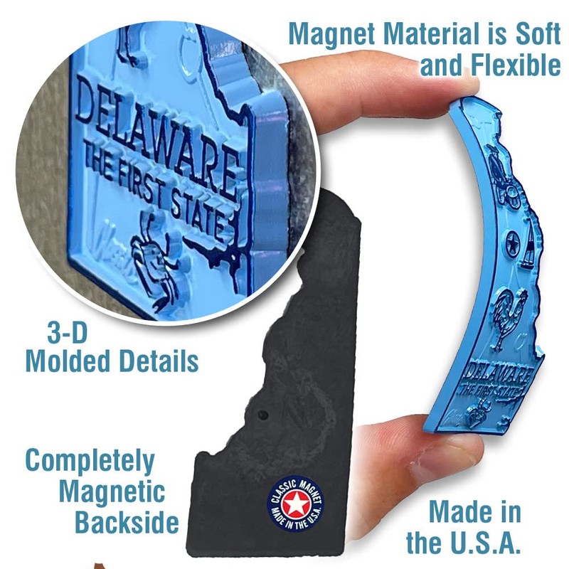 Delaware Small State Magnet by Classic Magnets, 1.5" x 3.2",