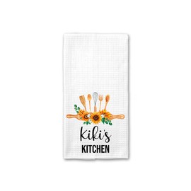 Kiki's Kitchen Towel - Tea Towel Kitchen Decor Sunflower Watercolor - Kiki's Birthday Gift - New Home Gift - Kitchen Soft and Absorbent Kitchen Tea Towel