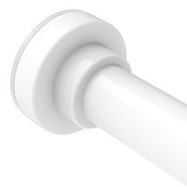 MAXDA Adjustable Tension Shower Curtain Rod 42-72inches, Premium Rustproof, No Drill, Anti-Slip Spring Tension Shower Curtain Rod - White