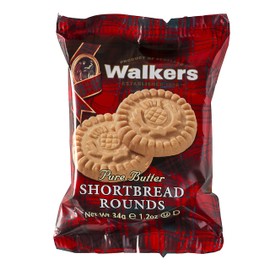 Walker's Shortbread Rounds 2 Count, Pure Butter Shortbread Cookies, 1.2 Oz Snack packs (Pack of 22)