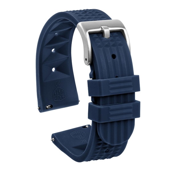 watchdives Rubber Waffle Watch Band, Soft Rubber Watch Strap Waterproof