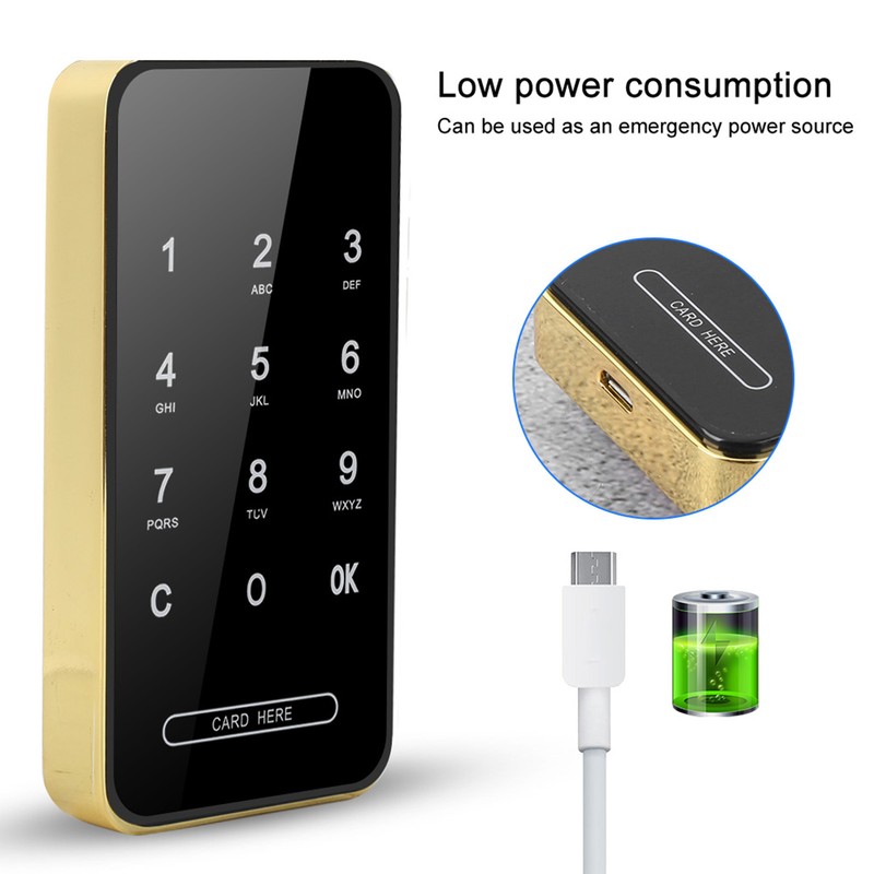 Electronic Password Card Lock RFID Smart Keyless Touch Screen for