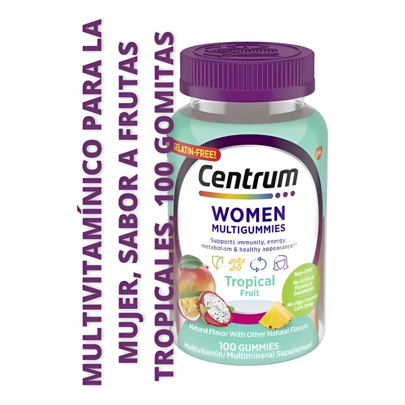 Multivitaminico Centrum Women Mujer Sabor Tropical 100 Gomas
