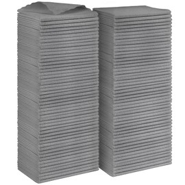 Orighty Grey Microfiber Cleaning Cloth, 100 Pack Highly Absorbent Cleaning Supplies, Lint Free Kitchen Towels Cleaning Rags, Microfiber Towels for Cars, House, Window, 12x12 inch