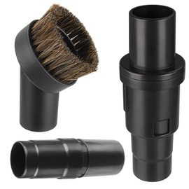 1 Vacuum Horsehair Brush with 2 Vacuum Hose Adapter, Vacuum Attachments & Brushes for Most 1 1/4 Vacuum Attachments Household Vacuum Cleaners - 3 Pieces