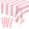 FuenteOrilla 4 Pcs Pink and White Striped Tablecloths Pink Stripe