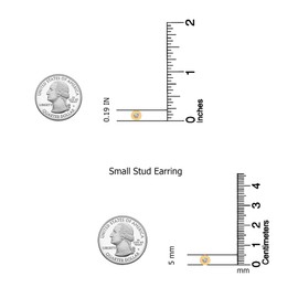 LeCalla 925 Sterling Silver 18K Gold Plated Circle Disc CZ Bezel Stud Earring for Teen Women