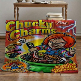 Ghost Doll Creative Pattern Printed Blanket - Soft and Warm Design for Bedrooms, Guest Rooms, Living Rooms, Student Dormitories & More - Bedding Size: 60*50