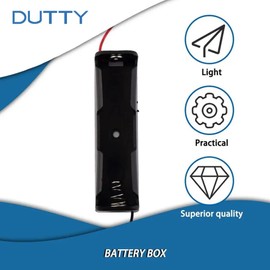 DUTTY Battery Holder Case 3.7V with Leads for 18650 Batteries, 10PCS
