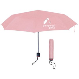 Pampered Pets Super-Mini Telescopic Folding Umbrella, Pink, 43-Inch