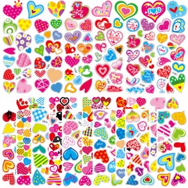 Valentine Stickers 20 Different Sheets, Heart Stickers Valentines Day Stickers for Kids Valentines Treats Cards Craft Scrapbooking Party Favors Gifts Decoration