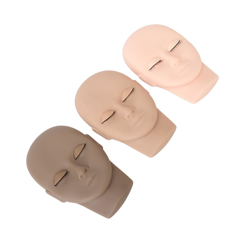 Eyelashes Extensions Practice Kit 3 Color Eyelash Mannequin Head 3