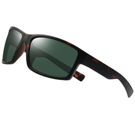 Joopin Sports Sunglasses Men's Polarised Driving Cycling Glasses Women's Running Glasses with UV400 Protection, Turtle Brown/G15 Green, Unit size