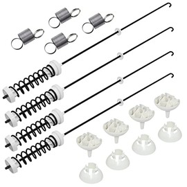Upgraded W10780048 Washer Suspension Rod Kit (4pcs) with W10400895 Washer Suspension Springs (4pcs) by Techecook - Compatible with Whirl-Pool Ken-More Washing Machine