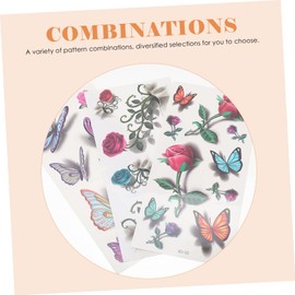MERRYHAPY 4sets Temporary Fake Stickers Butterfly Flower Pattern Decals for Body Home Decor Party Supplies 9sheets*4