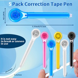5pcs Correction Tape Pens, 0.2 x 236 Inch Correction Tape, Cute Candy Color Correction Tape Pens, School Office Supplies for Teachers, Students (Multicolors)