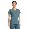 Med Couture V-Neck Scrub Top for Women with 4 Pockets,