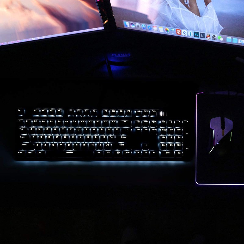 Merdia Mechanical Keyboard Gaming Keyboard with Blue Switch Wired White