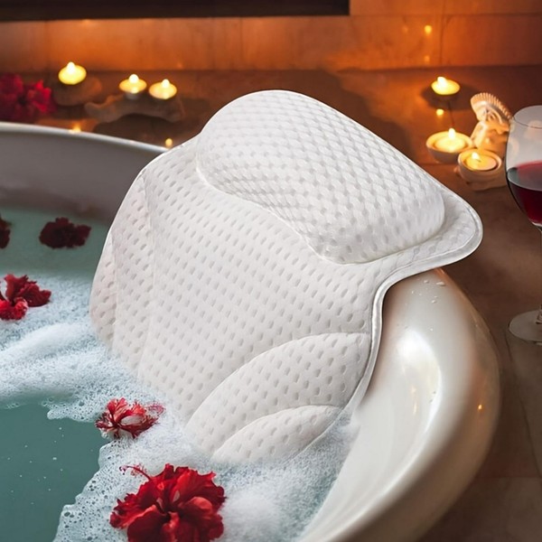 Bath Pillow - 4D Ergonomic Luxury Bath Pillow with Neck,