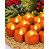 ONEIHOMM 12 PCS Orange Flickering Flame Tealight Candles with Timer,