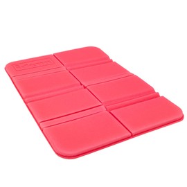 Idena 40613 Outdoor Seat Cushion, 38 x 28 cm, Light Blue/Red, Set of 2, Foldable with Carry Bag, Practical for On the Go