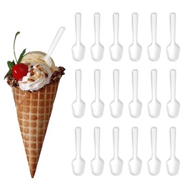 500 Pcs Disposable Plastic Serving Spoons Clear Plastic Tea Spoons Serving Utensils Excellent for Weddings Parties Catering Services Birthday Parties(3 Inch)