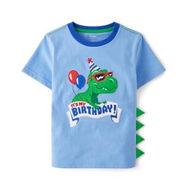 Gymboree,and Toddler Embroidered Graphic Short Sleeve T-Shirts,Birthday Dino,18-24 Months