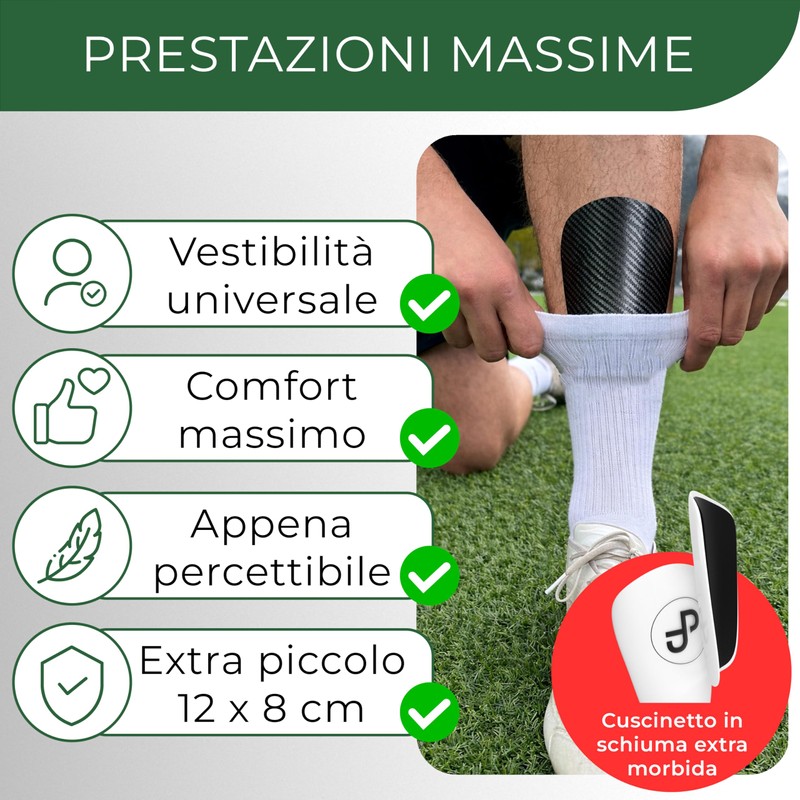 JDP Mini Parastinchi, parastinchi extra piccoli calcio uomini, gambali antiscivolo