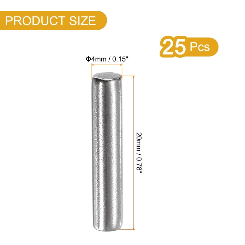 sourcing map 25 Pcs 4mm x 20mm Shelf Pins, Shelf