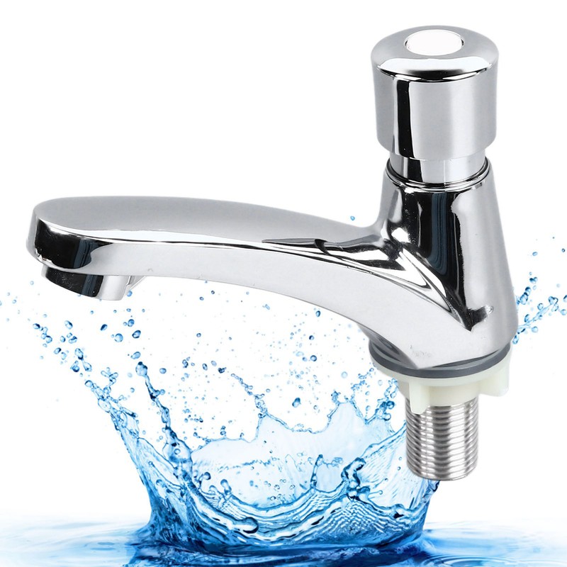 Basin Sink Faucet Push Button Design Water Saving Rugged Reliable