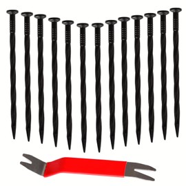 50 Pack Metal Landscape Stakes,Artificial Turf Spikes, 6 Gauge Large Landscaping Nails,Green Edging Anchoring Staple for Garden Ground Grass Lawn Paver for Paver Edging (15CM, 50)