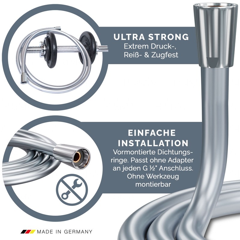 Prisma Premium Shower Hose with Double Anti-Twist Protection Shower hose