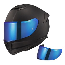 VCOROS Helmet Visor for FF808 Stream II, Motorcycle Helmet Visor, Motorcycle Windscreen Helmet Visor Fit, Helmet Lens Visor, Full Face Adjustment (Chrome Blue)