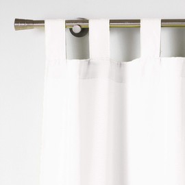 DOUCEUR D'INTERIEUR Curtain Loops 140X260 Plain Polyester Essentiel Blanc, Fabric, White, 140L X 260H cm (1 Panneaux)