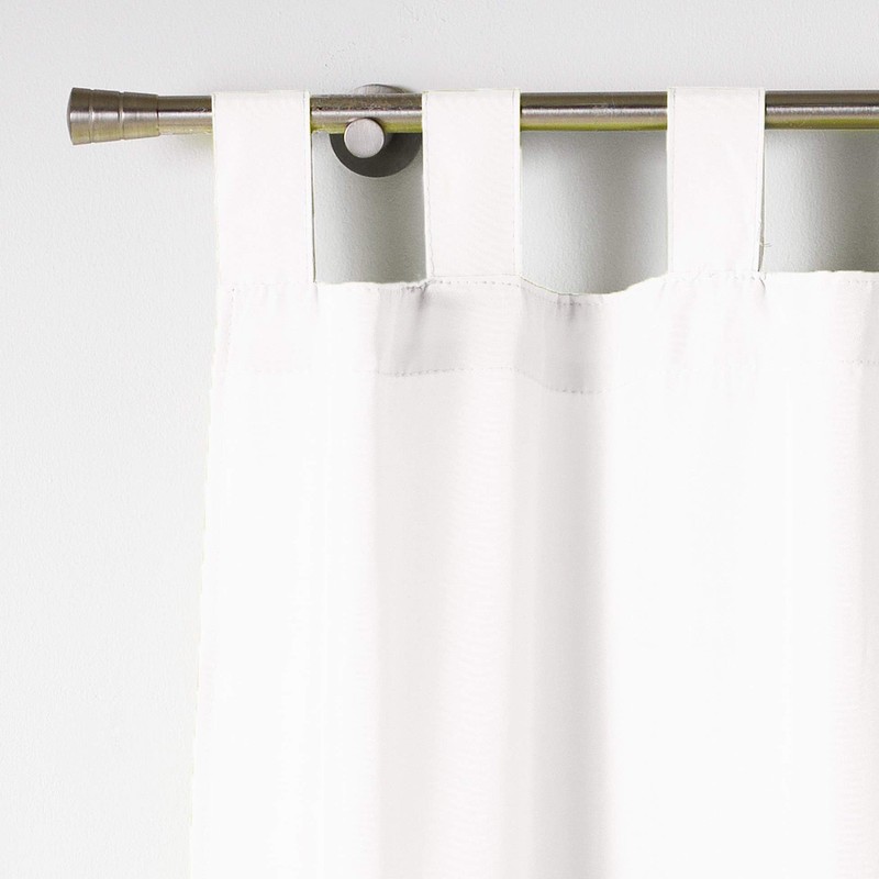 DOUCEUR D'INTERIEUR Curtain Loops 140X260 Plain Polyester Essentiel Blanc, Fabric,