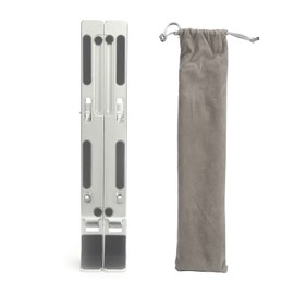 Laptop Stand Foldable Metal Tablet Riser Adjustable Portable Notebook Computer Holder Silver X2