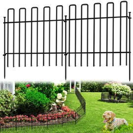 26 Panels No Dig Animal Barrier Fence, 13in(H) x 37ft(L) Garden Edging Border Fencing, Rustproof Metal Stakes Decorative Garden Fence, Dog Digging Defense Fencing Barrier for Outdoor, Yard, Patio