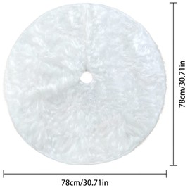 YXHZVON Round Christmas Tree Skirt, 120 cm, White Faux Fur Christmas Tree Skirt, Christmas Tree Protection, Decorative Underlay for Christmas Party