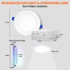 Dcvoltfield 6Pack Smart RGB Recessed Lighting 4Inch,Ultra-Thin Canless LED Downlight,2.4GHz